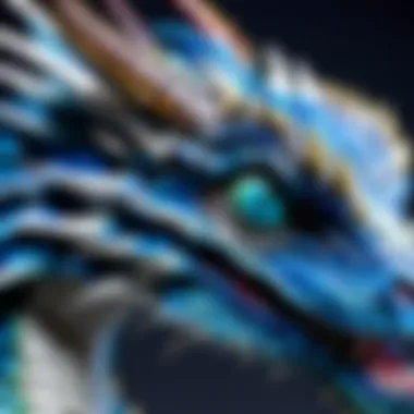 Artistic rendering of Blue-Eyes Ultimate Dragon showcasing its majestic wings and fierce eyes