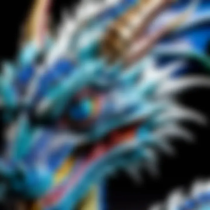 Close-up of Blue-Eyes Ultimate Dragon card displaying its unique attributes and stats