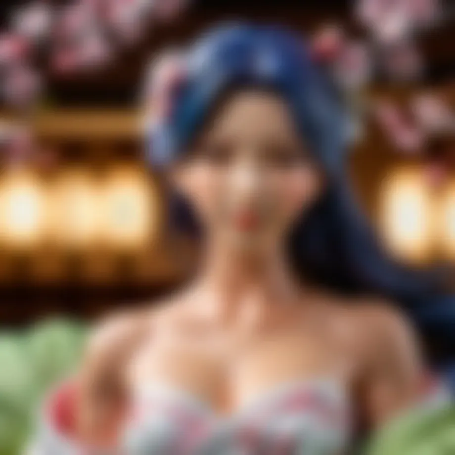 Enchanting Venti Dakimakura Design in Cherry Blossom Garden