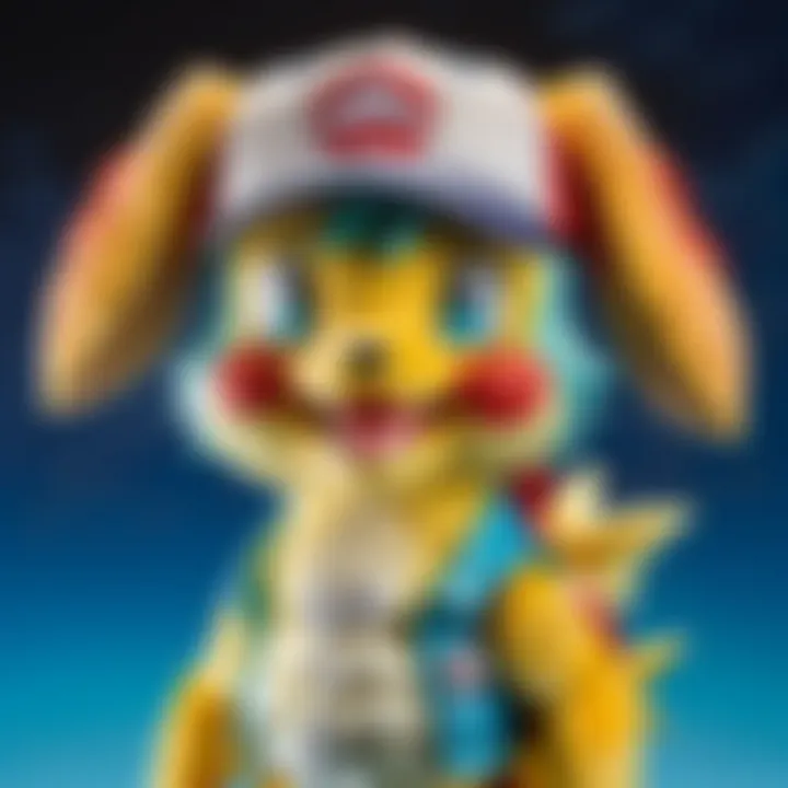 Collectors showcasing rare Pokémon plush at a marketplace