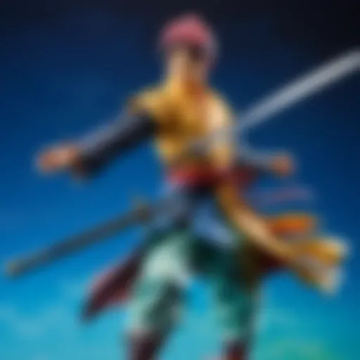 Zenitsu Agatsuma wielding his iconic sword in a dramatic stance.